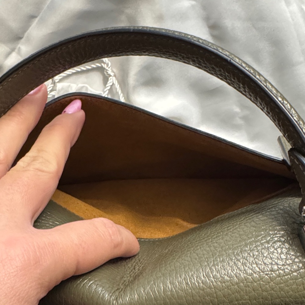 Coach MarkOlive Green Pebbled Leather Turnlock Top Handle Bag - Picture 10 of 12